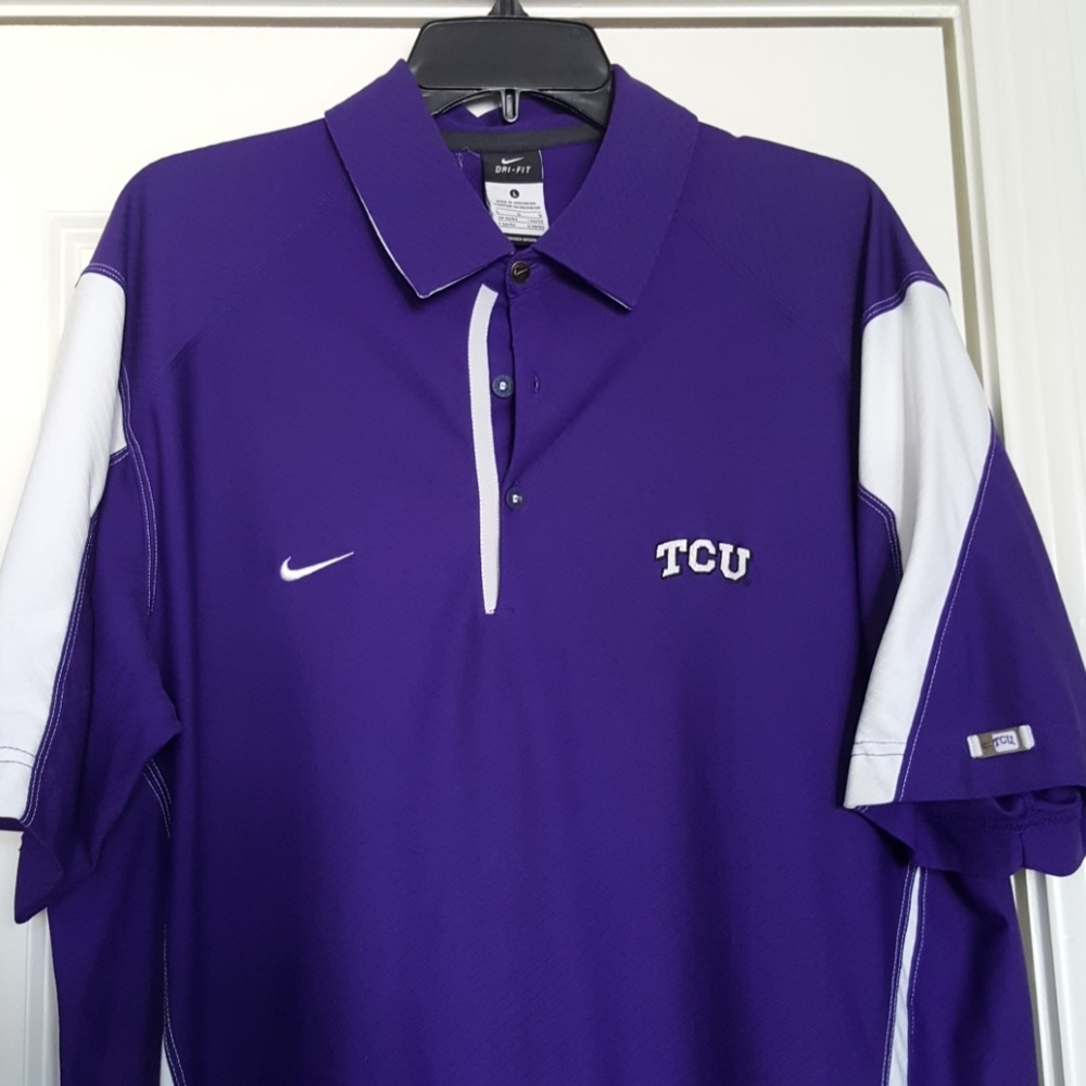 Nike dri fit TCU polo size large